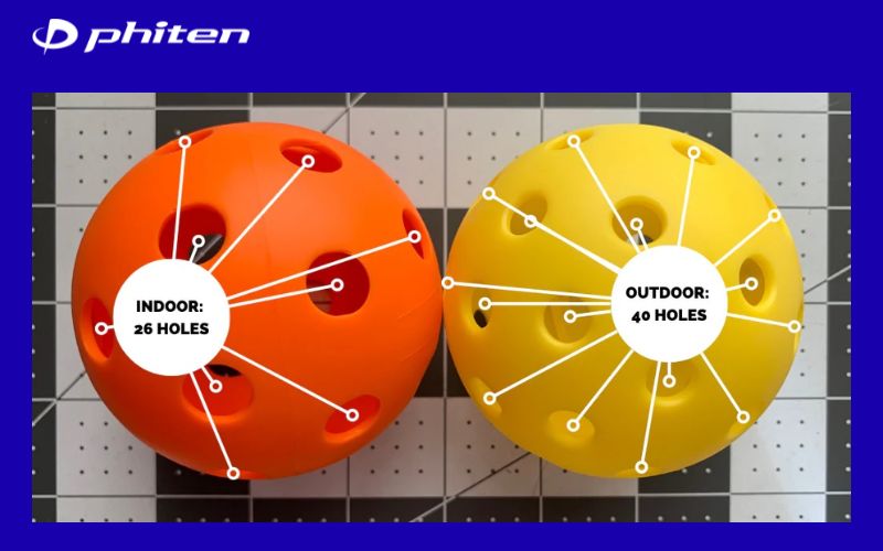 Phân biệt bóng Pickleball dùng trong nhà và ngoài trời